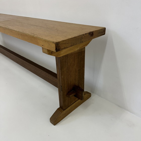 Image 1 of Vintage wooden school bench , 1970’s