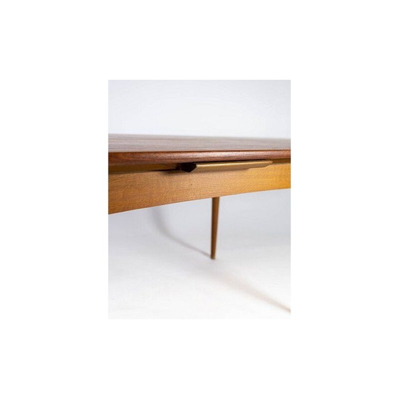 Image 1 of Vintage teakhouten tafel met verlengstukken en eiken poten Denemarken 1960