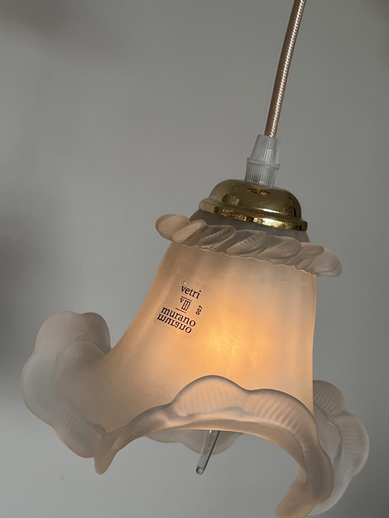 Image 1 of 3 Mini Kroonluchters Hanglampen Vintage Geblazen Glas !