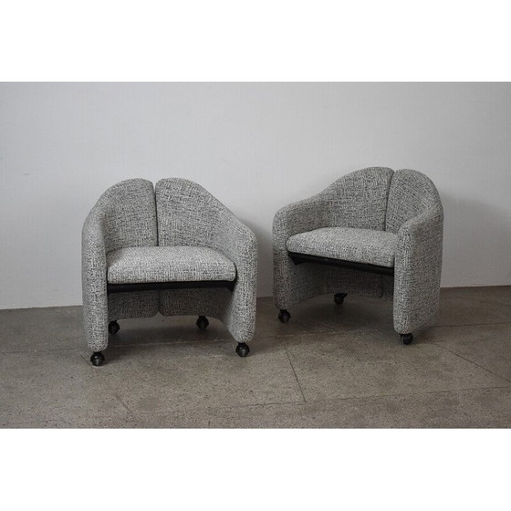 Image 1 of Paar vintage Ps142 fauteuils van Eugenio Gerli voor Tecno, jaren 1960
