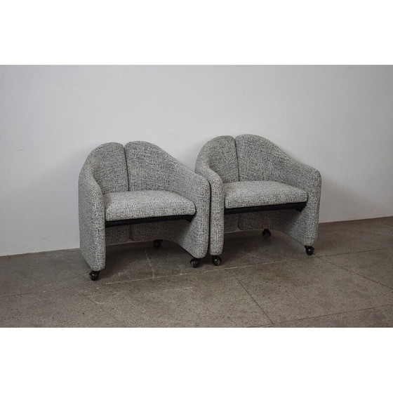 Image 1 of Paar vintage Ps142 fauteuils van Eugenio Gerli voor Tecno, jaren 1960