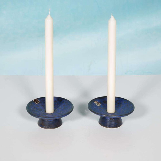 Image 1 of Set Minimalist fat lava kandelaars, brutalist candleholders