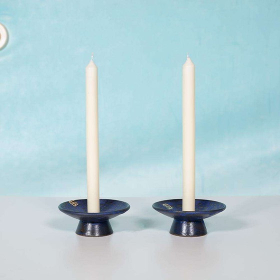 Image 1 of Set Minimalist fat lava kandelaars, brutalist candleholders