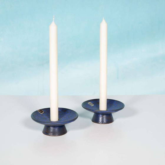 Image 1 of Set Minimalist fat lava kandelaars, brutalist candleholders