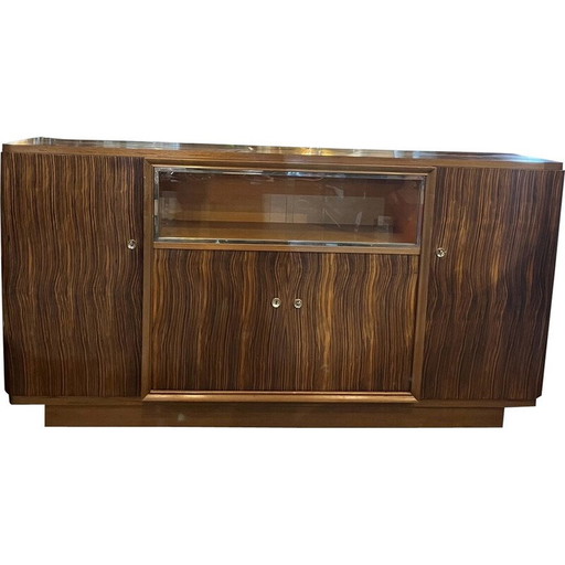 Vintage art deco highboard in macassar ebbenhout