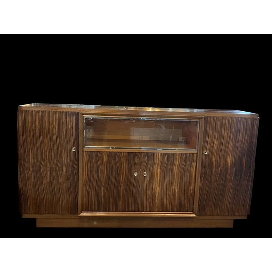 Image 1 of Vintage art deco highboard in macassar ebbenhout