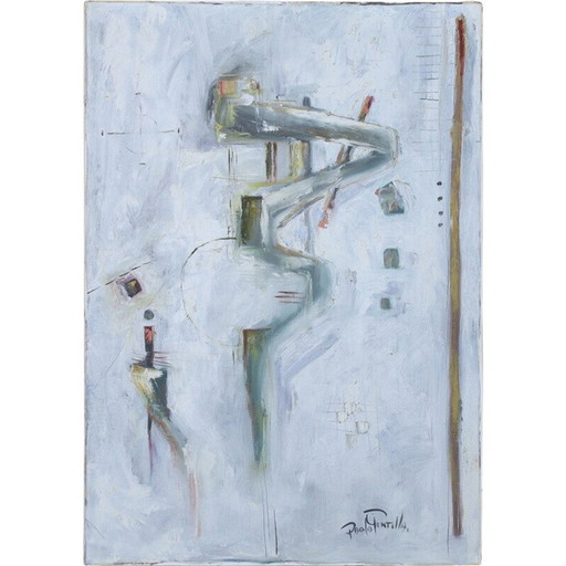 Vintage abstract schilderij van Paolo Gentilla, jaren 1970