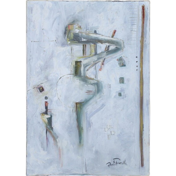 Image 1 of Vintage abstract schilderij van Paolo Gentilla, jaren 1970