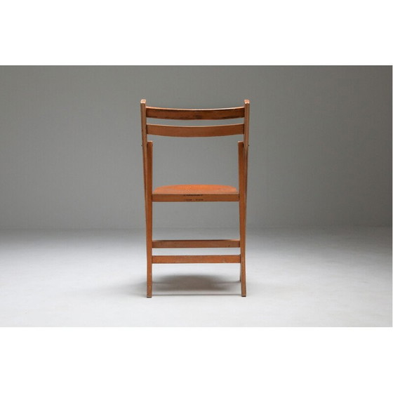 Image 1 of Mid Century Houten Stapelbare Vouwstoelen 1950
