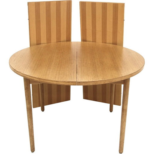 Vintage grenen eettafel met 2 verlengstukken, Zweden 1960