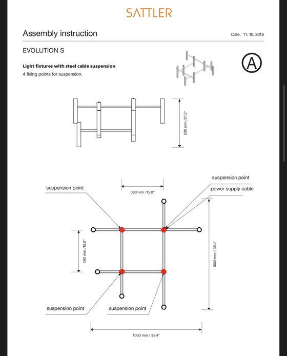 Image 1 of Sattler Evolution S Led Hanglamp