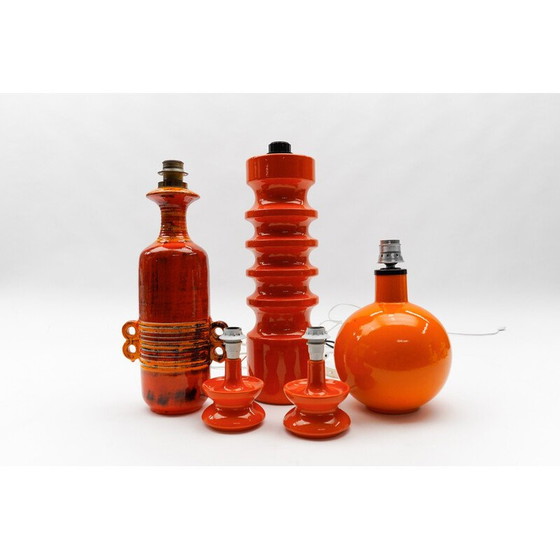 Image 1 of Vintage oranje keramieken vloerlamp, 1960