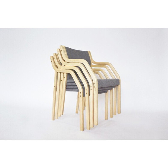 Image 1 of Set van 4 vintage multiplex eetkamerstoelen van Gražina Tulevičienė voor Vilniaus Baldų Kombinatas, jaren 1970