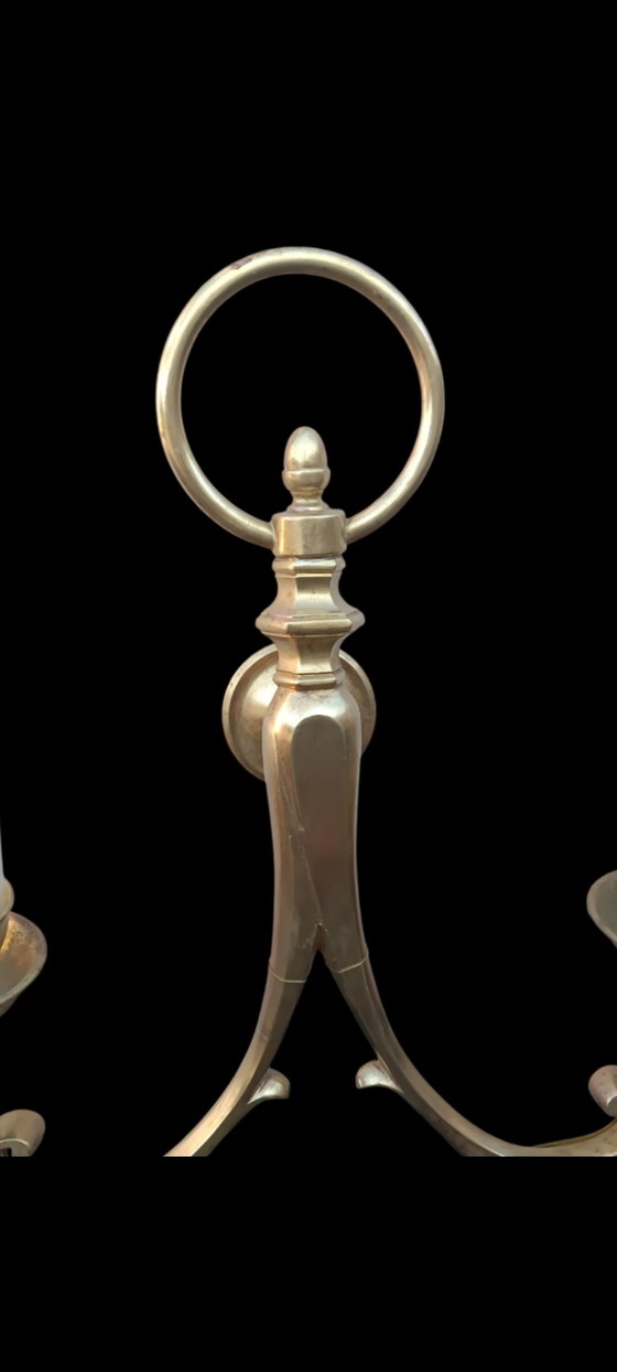 Image 1 of Paar monumentale Art Deco bronzen wandlampen