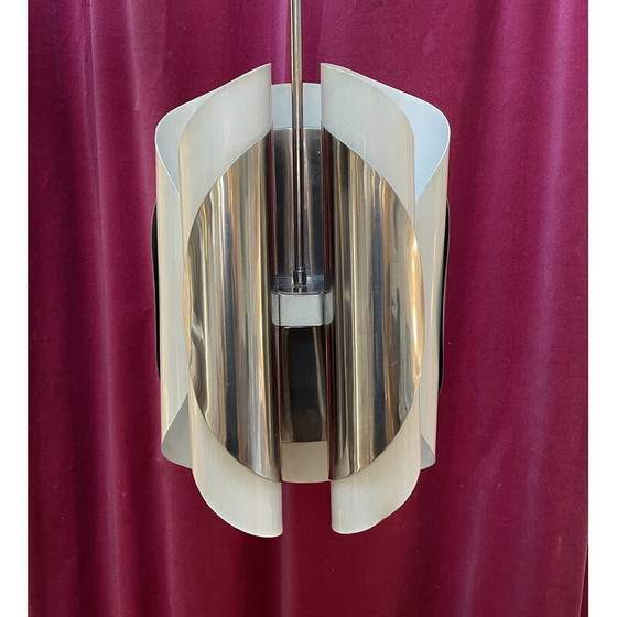 Image 1 of Vintage hanglamp van chroom en bakeliet, Italië 1970