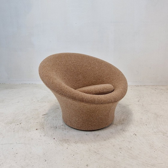 Image 1 of Vintage fauteuil met paddenstoel voetenbank in wollen stof van Pierre Paulin voor Artifort, 1960