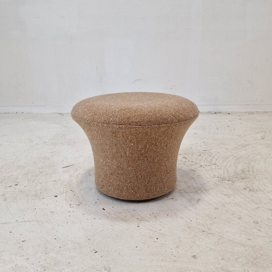 Image 1 of Vintage fauteuil met paddenstoel voetenbank in wollen stof van Pierre Paulin voor Artifort, 1960
