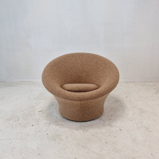 Image 1 of Vintage fauteuil met paddenstoel voetenbank in wollen stof van Pierre Paulin voor Artifort, 1960