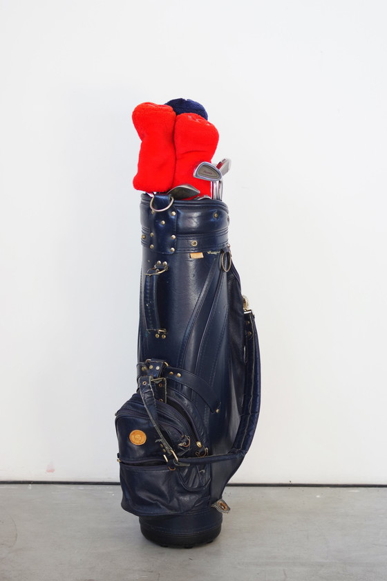 Image 1 of Vintage Yamaha golfset - Leren tas met complete 14-club collectie