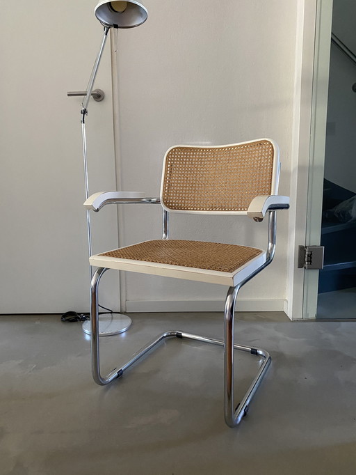 Cesca Chair Wit Met Armleuningen