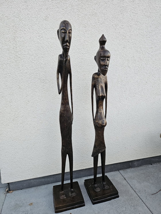 Image 1 of 2x Bronzen beelden