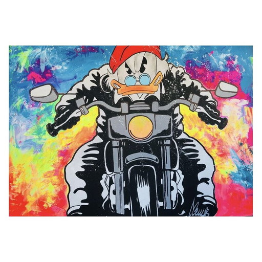 Vintage schilderij "Eendenmotor" door ClemS, 2019