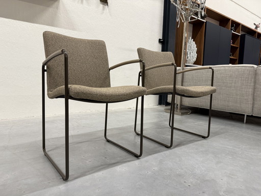 2 Leolux Talos Eetkamerstoelen Loft Stof