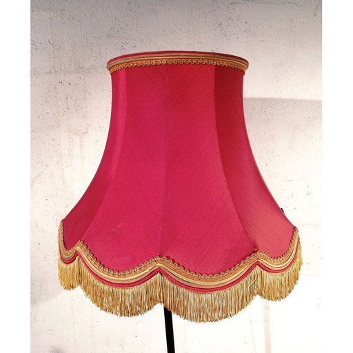 Vintage plafondlamp in rode stof