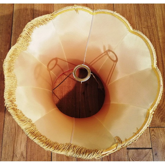 Image 1 of Vintage plafondlamp in rode stof