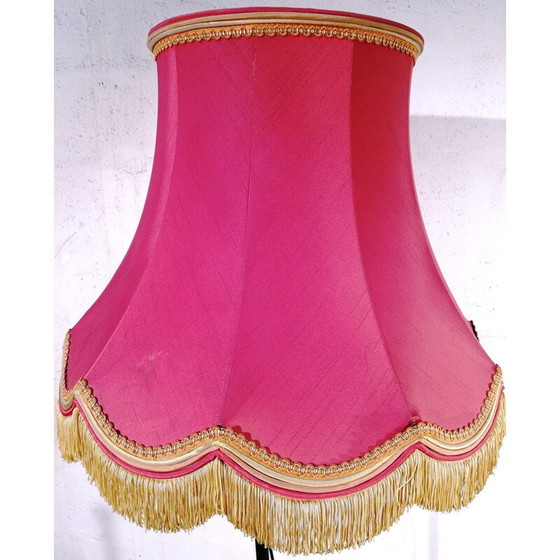 Image 1 of Vintage plafondlamp in rode stof