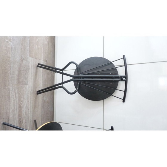 Image 1 of Set van 3 belgische zwarte klapstoelen - jaren 1970