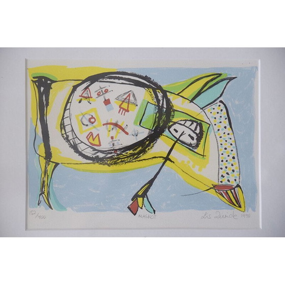 Image 1 of Litho vintage Maskot par Lis Zwick, 1996