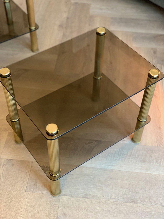 Image 1 of 2X Hollywood Regency Bijzettafels 