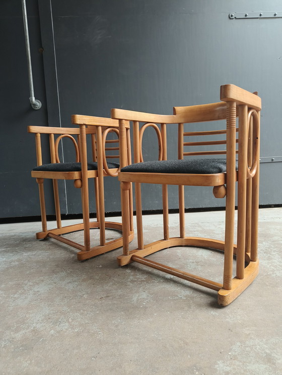 Image 1 of 2x Josef Hoffmann Wiener Werkstätte Fledermaus fauteuil