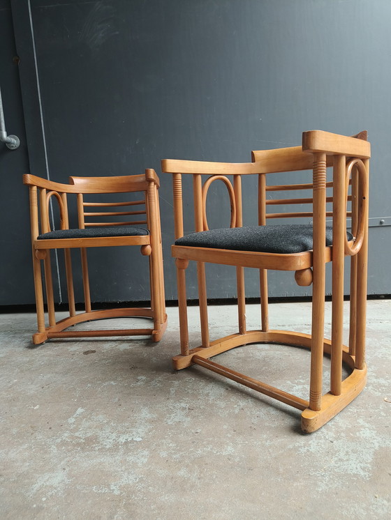 Image 1 of 2x Josef Hoffmann Wiener Werkstätte Fledermaus fauteuil