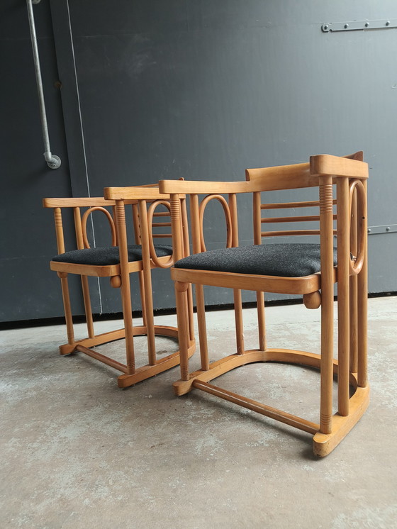 Image 1 of 2x Josef Hoffmann Wiener Werkstätte Fledermaus fauteuil