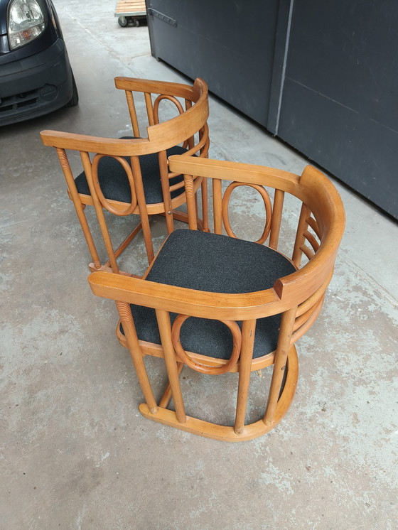 Image 1 of 2x Josef Hoffmann Wiener Werkstätte Fledermaus fauteuil