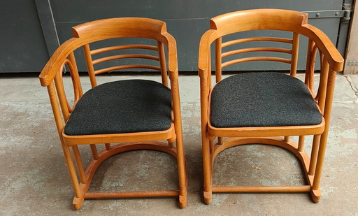 2x Josef Hoffmann Wiener Werkstätte Fledermaus fauteuil