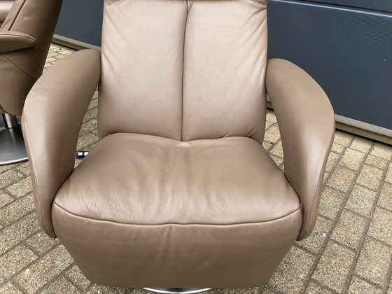 Image 1 of 2x Jori Symphony relax Medi mono-move, Taupe leder. Topstaat!