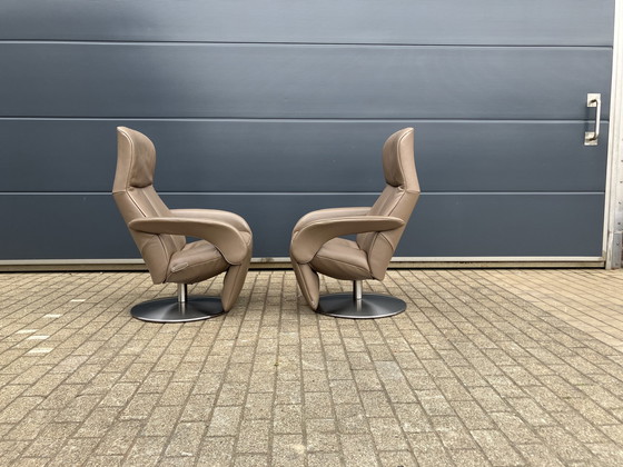 Image 1 of 2x Jori Symphony relax Medi mono-move, Taupe leder. Topstaat!