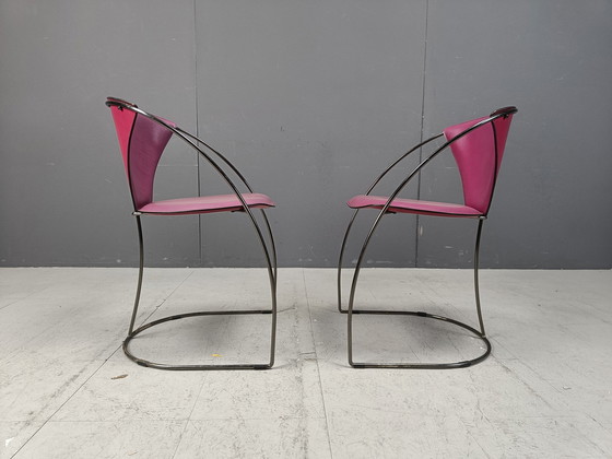 Image 1 of Vintage Roze 'Linda' Eetkamerstoelen Door Arrben, 1980S - Set Van 4