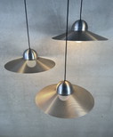 3x vintage hanglampen - geperforeerde aluminium