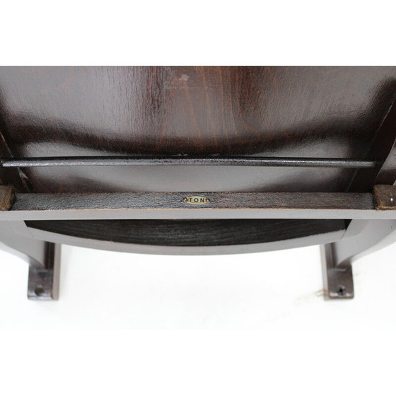 Image 1 of Vintage 3-zits bioscoopbankjes van beukenhout voor Ton, Tsjecho-Slowakije 1970