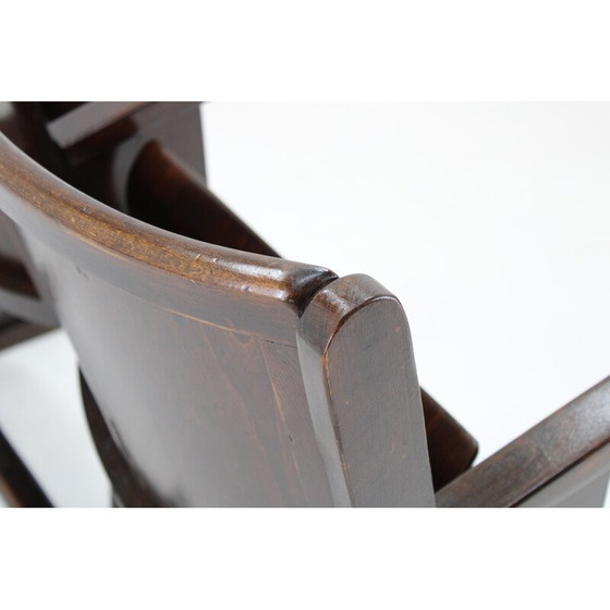 Image 1 of Vintage 3-zits bioscoopbankjes van beukenhout voor Ton, Tsjecho-Slowakije 1970