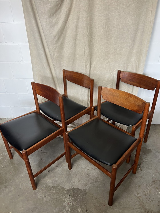 Image 1 of 4x Vintage stoel deens stijl