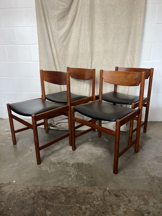 Image 1 of 4x Vintage stoel deens stijl