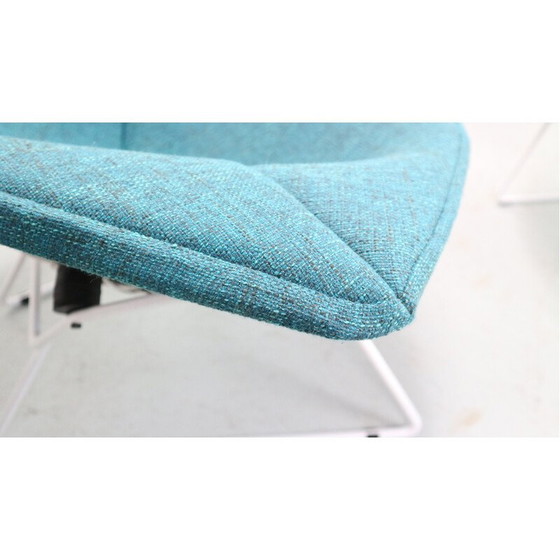 Image 1 of Vintage stalen fauteuil met voetenbankje van Harry Bertoia voor Knoll International, 1952