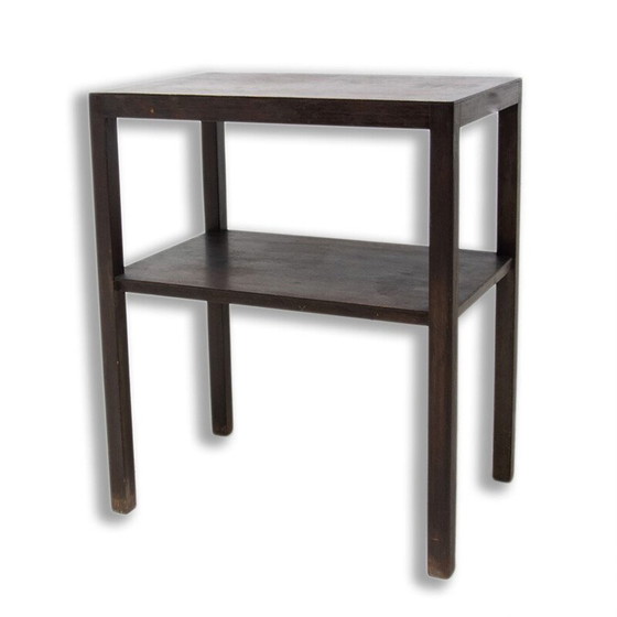 Image 1 of Vintage modernistische eiken bijzettafel, Tsjecho-Slowakije 1950