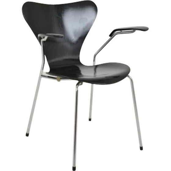 Image 1 of Vintage stoel met armen van Arne Jacobsen voor Fritz Hansen