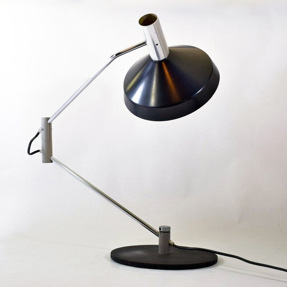 Image 1 of Vintage zwart gelakte metalen lamp model 50 S van Rico Baltensweiler, Zwitserland 1961